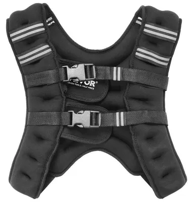 Produktbild von Gewichtsweste Herren - Trainingsweste 7,32 kg - Verstellbare Schnalle - Reflektierender Streifen - Für Laufen & Fitness - Schwarz
