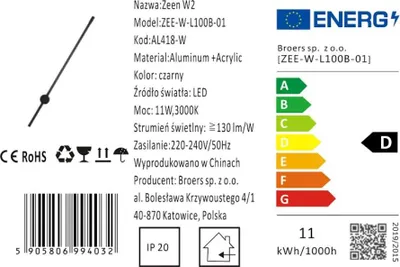 Obrázok produktu pre Moderné LED nástenné a stropné svietidlo Zeen W2 100 cm