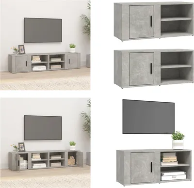 Produktbild von vidaXL TV Schränke 2 Stk. Betongrau 80x31,5x36 cm Holzwerkstoff - TV-Schrank - TV-Schränke - TV-Möbel - TV-Ständer
