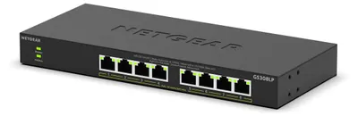 Immagine prodotto di NETGEAR GS308LP Unmanaged Gigabit Ethernet (10/100/1000) Power over Ethernet (PoE) Desktop Schwarz