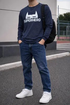 Produktbild von 30240 BONDI T-Shirt ´Superhero´, cobalt-melange Troublemaker Gr. 140