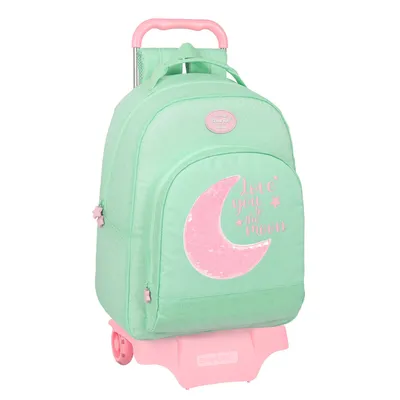 Zdjęcie produktu dla Plecak szkolny na kółkach BlackFit8 Moon zielony 32 x 42 x 15 cm
