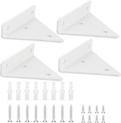 Produktbild von Famanu Set von 4 Unsichtbaren Dreieckigen Wandregalhaltern - 80 x 100 mm