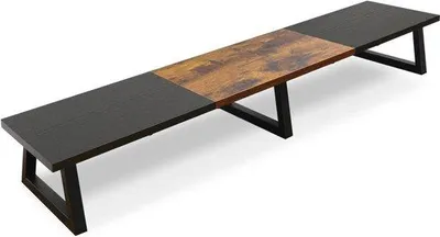 Obrázek produktu pro Stojan na monitor Famanu, 42 palců - dřevěný a ocelový organizér pro domácí kancelář
