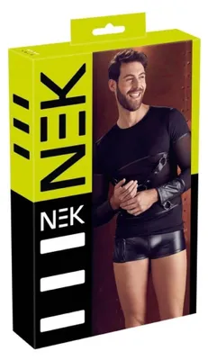 Immagine prodotto di NEK - Camicia da uomo lunga sexy con imbracatura staccabile Nero M