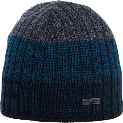 Eisglut Strickmütze Griffin aus Wolle mit Fleece-Innenband in blau