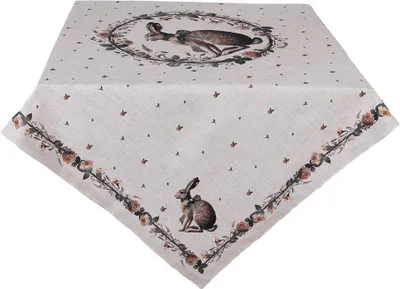 Produktbild von Clayre & Eef Tischdecke 100x100 cm Beige Baumwolle