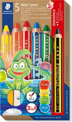 Produktbild von STAEDTLER Noris junior Buntstift Set 5 Farben 5 Stück Spitzer Bleistift Kartonetui