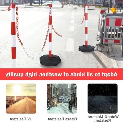 35 Meter rote und weiße Kunststoff-Warnkette mit 6 S-Haken für Baustellen und Veranstaltungssicherheit