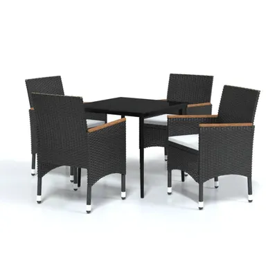 Image de vidaXL Ensemble de jardin 5 pièces avec coussins Noir