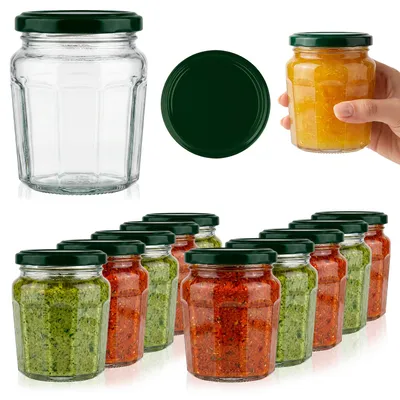 Zdjęcie produktu dla SUPERBUTELKI - 20x Słoiki szklane 230 ml Konfitura na dżemy, miody, przetwory, powidła - Zestaw słoików z zakrętkami