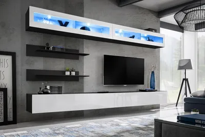 Produktbild von Wohnwand Wohnzimmer-Set Wandschrank Lowboard Wandregal TV-Ständer Neu
