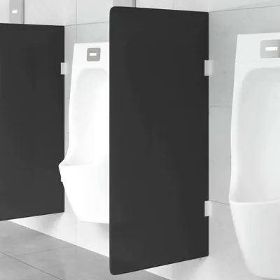 Produktbild von ZMH Urinal-Trennwand Wandmontage Schwarz 90x40 cm Hartglas
