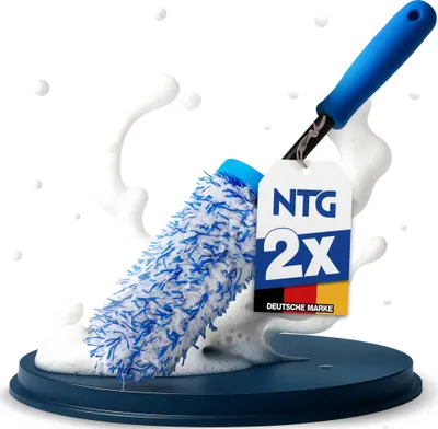 Produktbild von NTG Mikrofaser Felgenbürste 2 Stück – Wechselbarer Bürstenbezug für Schonende Felgenreinigung bis ins Felgenbett Ideal für Alu,-Stahlfelgen (2-teiliges Set)