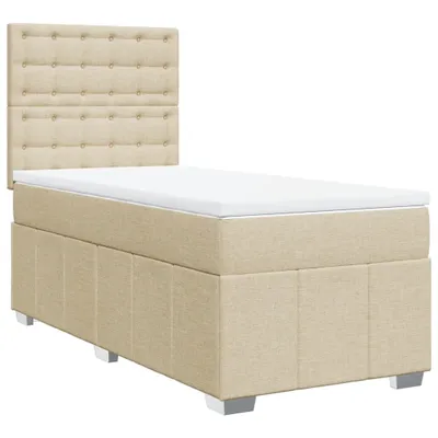 Produktbild von vidaXL Boxspringbett mit Matratze Creme 90x190 cm Stoff