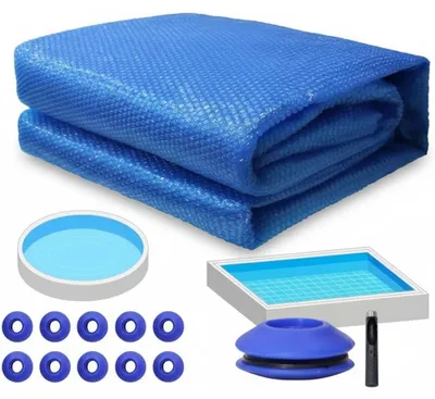 Produktbild von Mucola Poolfolie Solarplane Solarfolie Poolheizung Solarheizung Wärmeplane Einbaubecken, Quick-Up-Pools, Stahlwandbecken - Blau 549x274 cm