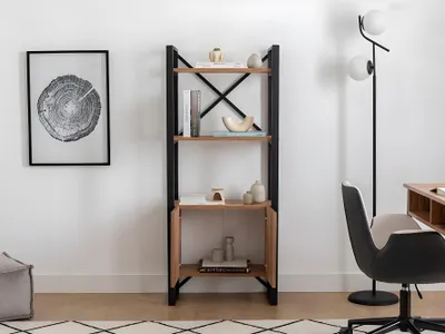 Obrázok produktu pre Skye Decor, Regál - Mupeli 1 (borovica atlantická + ?ierna)