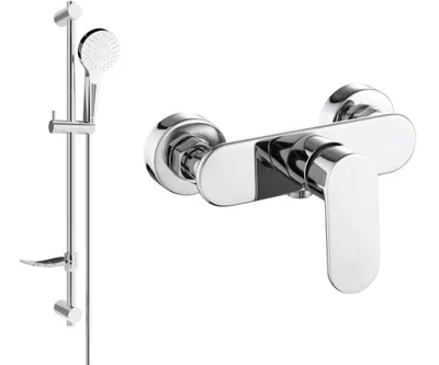 Produktbild von Mexen Milo DF05 Mischbatterie für Dusche mit Brausegarnitur, Chrom - 7134R05-00