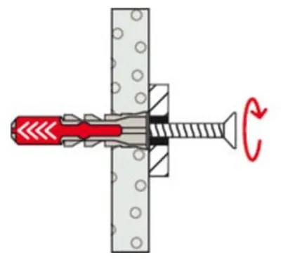 Obrázok produktu pre Fischer 534998, Súprava skrutiek a príchytiek, Nylon, Šedá, Červená, Krížový, PZ2, 8 mm