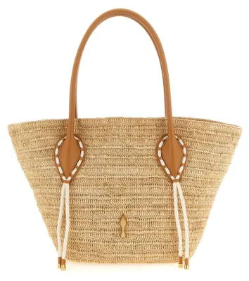 Image de Christian Louboutin Venus cabas raphia naturel, cuir Cuoio