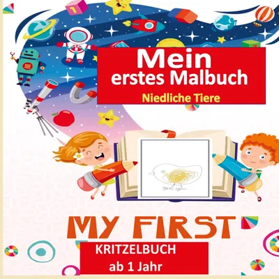 Produktbild von Kritzelbuch ab 1 Jahr :Mein erstes Malbuch Kleinkinder: Erstaunlich und Spaß Malbuch mit Tieren : Alter 1-3: Einfache Tiere zum Ausmalen und zu lernen