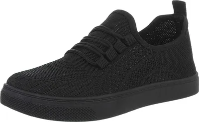 Produktbild von Ital-Design Damen Freizeitschuhe  Textiloptik Sneakers Low 88843888 Schwarz Gr.  36