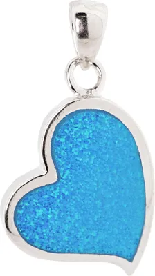 Produktbild von Golders 925 Silber Kette mit Herz-Anhänger Opal, 50 cm, Sterlingsilber Halskette und Anhänger