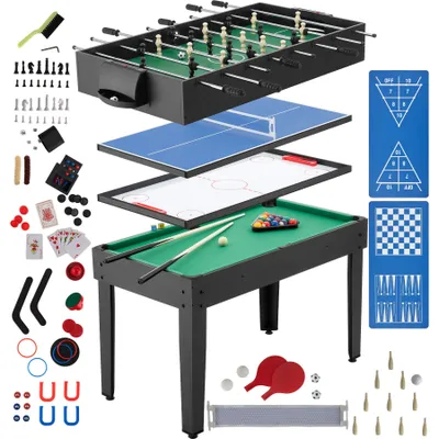 Produktbild von tectake® Multifunktionaler Spieltisch SirGameALot 15in1 125 x 123 x 83 cm