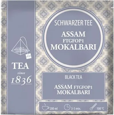 Produktbild von Schwarzer Tee Assam FTGFOP1 Mokalbari 50 Pyramidenbeutel im Sachet à 3 g