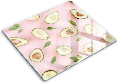 Zdjęcie produktu dla Deska kuchenna – 60 cm x 52 cm - Szklana deska do krojenia - Szkło hartowane – Antypoślizgowa - Wzór Awokado