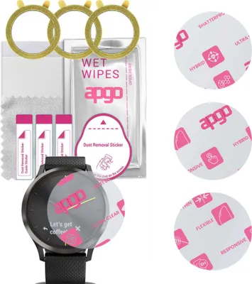 Produktbild von apgo 3 Stück Schutzglas, klar, kompatibel mit Garmin Vivomove HR Smartwatch, Hybrid 8H, Ersatz für Hartglas, Displayschutzglas, Bildschirmschutz, Displayschutz, kratzfest