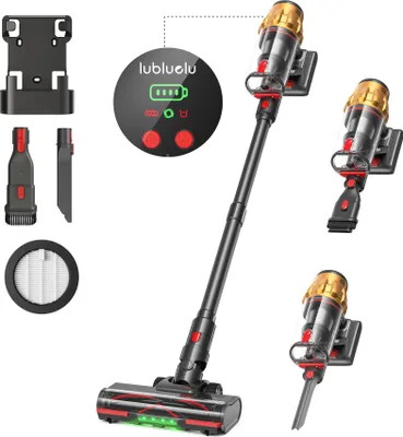 Zdjęcie produktu dla Odkurzacz ręczny akumulatorowy – G11 – siła ssania 50 kPa – czas pracy 50 min – szczotka do podłóg zapobiegająca plątaniu się włosów – filtr HEPA – wyświetlacz LCD – fioletowy