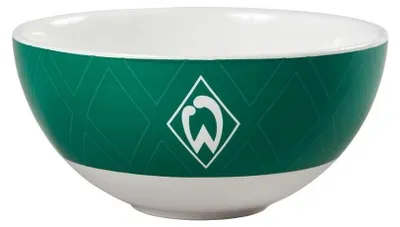 Produktbild von SV Werder Bremen Müslischale Raute, Offizieller Fanartikel, Grün-weiße Keramikschale mit Rautenmuster, 0,5 l, 100% Keramik