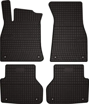 Produktbild von Gummifußmatten passend für Audi A6 C8 (Avant, Kombi, Limousine, Bj. 2018-) –  schwarz, passgenau, mit Befestigungen set 4 Stk. - Gummi-Automatten