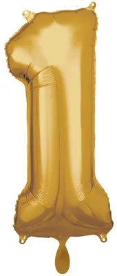 Image de Ballon en plastique chiffre 1 or - 83cm
