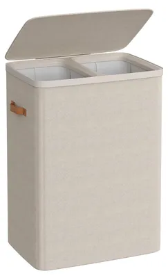 Wäschekorb 170 L, 2 Fächer, herausnehmbare Beutel, 56x40x75 cm