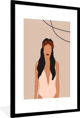 Produktbild von MuchoWow® Gerahmtes Poster Sommer - Frauen - Badeanzug 60x90 cm - Poster mit Schwarzem Bilderrahmen Wandposter Rahmen Foto Bilder - Dekoration - Wandposter Wohnzimmer - Hochwertig