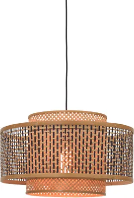 Produktbild von GOOD&MOJO - Hängeleuchte Bhutan - Bambus/Schwarz - Ø50cm Hängelampe - Esstischlampe - Wohnzimmerlampe - Schlafzimmerlampe - Wohnzimmer