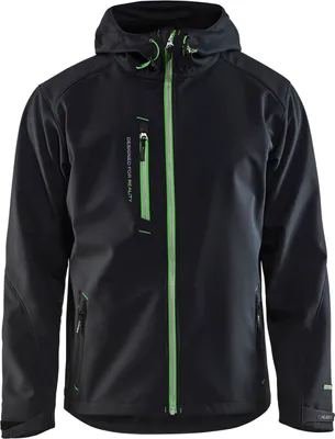 Produktbild von Blakläder Softshell Jacke mit Kapuze 4949 2517 in div. Farben, Farbe:schwarz/gelb, Größe:S
