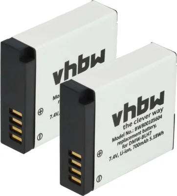 Produktbild von vhbw 2x Akku Ersatz für Panasonic DMW-BLH7E, DMW-BLH7, DMW-BLHPP, DMW-BLH7PP für Kamera (600 mAh, 7,2 V, Li-Ion), Infochip