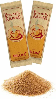 Produktbild von HELLMA Kandiszucker-Sachets Braun, Kandis für Gastro und Hotel, Zucker, 1000 x 6g
