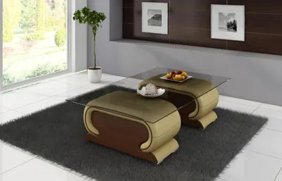 Produktbild von Couchtisch Ledertisch Glastisch Sofa Beistell Tisch Tische