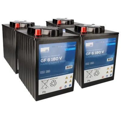 Produktbild von Ersatzakku Set 4x 6V (24V) 180Ah für Columbus Reinigungsmaschine ARA 66 BM 70 Gel Akku