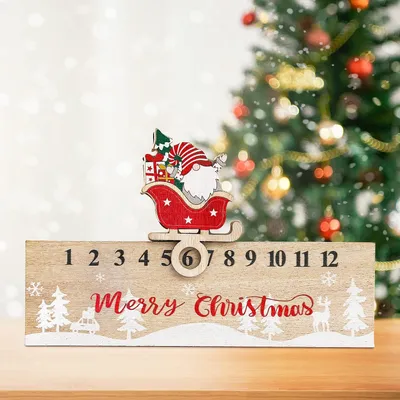 Produktbild von Adventskalender Holz, 24 Tage, Retro Stil, für Zuhause und Büro