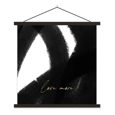 Produktbild von MuchoWow® Textilposter Text - Abstrakt - Liebe mehr - Zitate 40x40 cm mit schwarzem Rahmen - Fotos