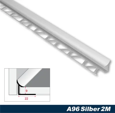 Produktbild von Effector Fliesenschiene aus eloxiertem Aluminium - Fliesenkanten Schutz - (Innenleiste silber) Innenleisten Schutz abdecken Ausgleichsschiene modern