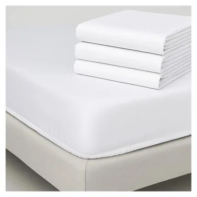 Image de Lot 4 Parures de Lit 50% Coton 50% Poly | Blanches