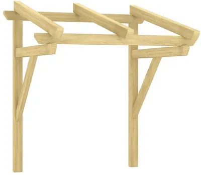 Immagine prodotto di Tettoia in legno massello per ingresso e finestre - 100 x 100 x 80 cm - Legno di quercia - Resistente - Stile rustico