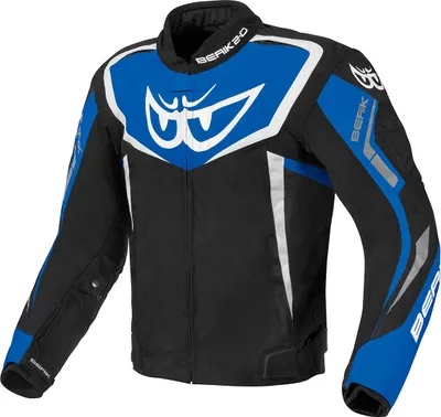 Productafbeelding van Berik Bad Eye waterdichte motorfietstextiljas, zwart/wit/blauw, maat 54