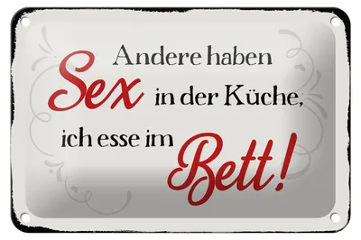 Produktbild von Blechschild Spruch 18x12cm Sex in der Küche Bett Schild